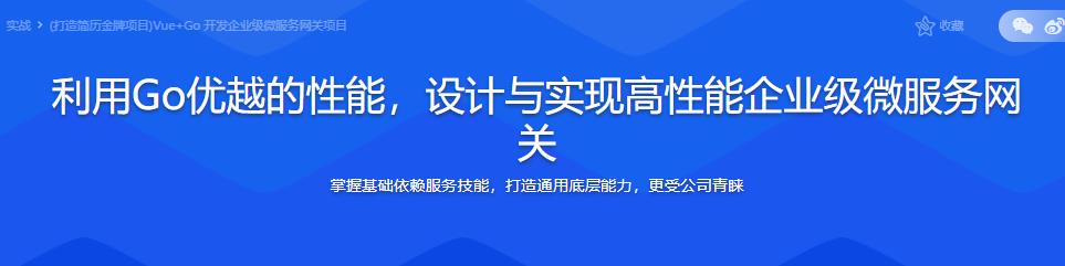 利用Go优越的性能，设计与实现高性能企业级微服务网关|完结无密